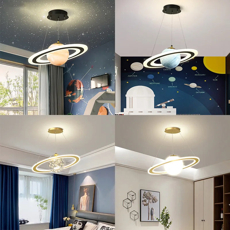suspension planet earth pour chambre d'enfant astronaute étoile décorative - vue 7 sur 13