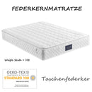 Spring mattress-7-zone cold foam mattress, pocket sprung-160x200cm-100%Oeko-quilted microfiber cover topping-25cm high