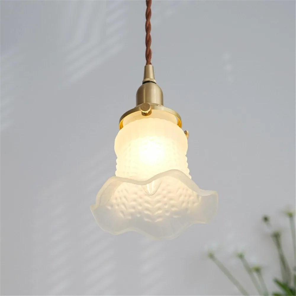 lustre nordique rétro en verre pour décoration intérieure - vue 6 sur 8