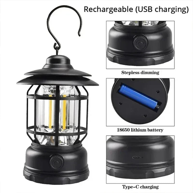 lanterne de camping rechargeable étanche pour randonnée et pêche - vue 9 sur 8
