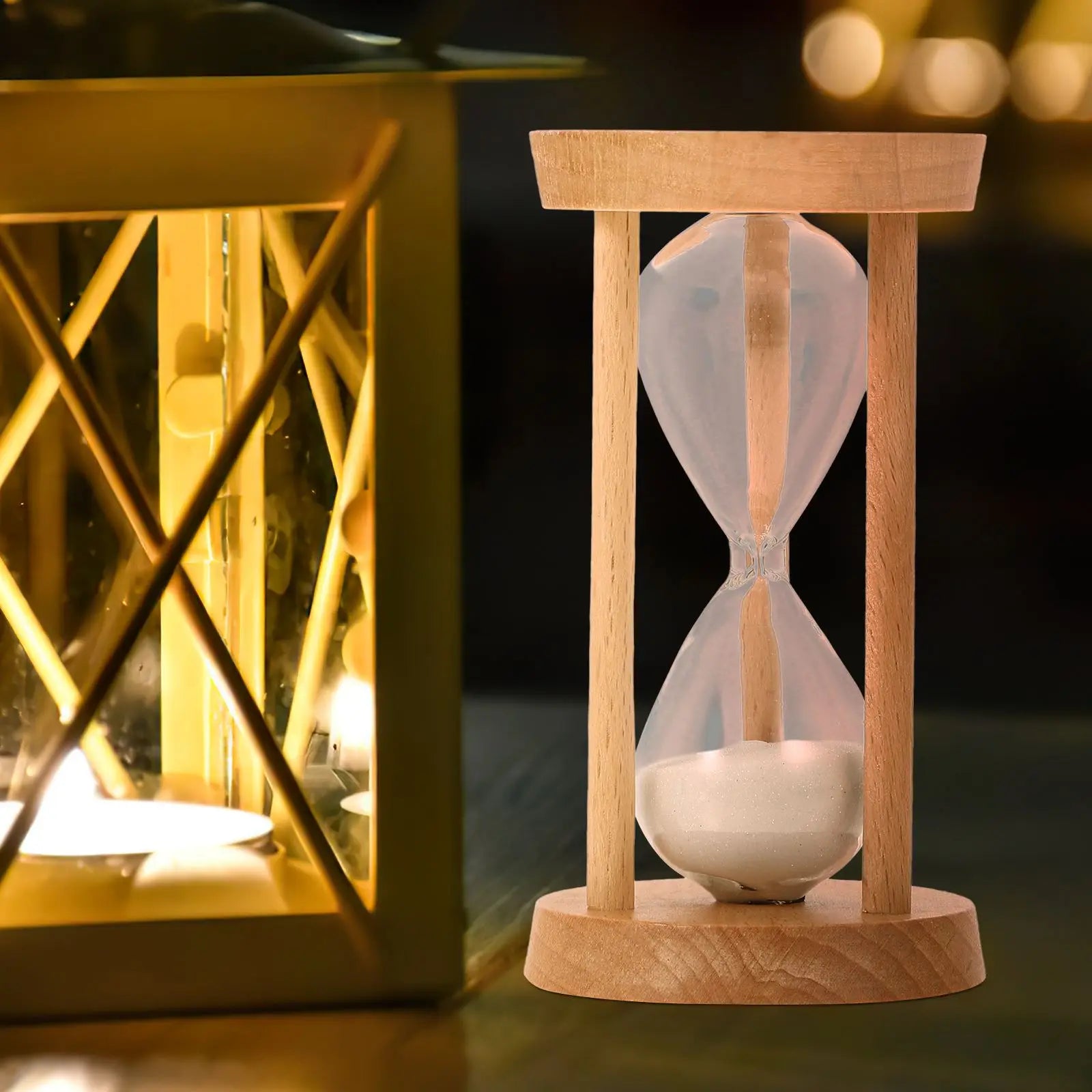 sablier en bois 5 minutes pour décoration et cadeau d anniversaire - vue 5 sur 6