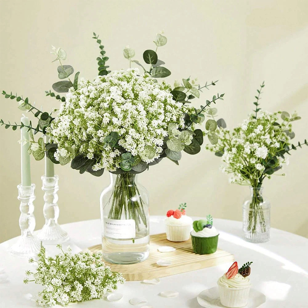 lot de bouquets de fleurs artificielles pour décoration festive et mariage - vue 5 sur 9