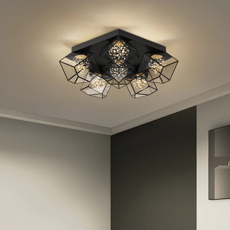 lampe de salon nordique rubik's cube étoilé luxueuse moderne - vue 11 sur 10
