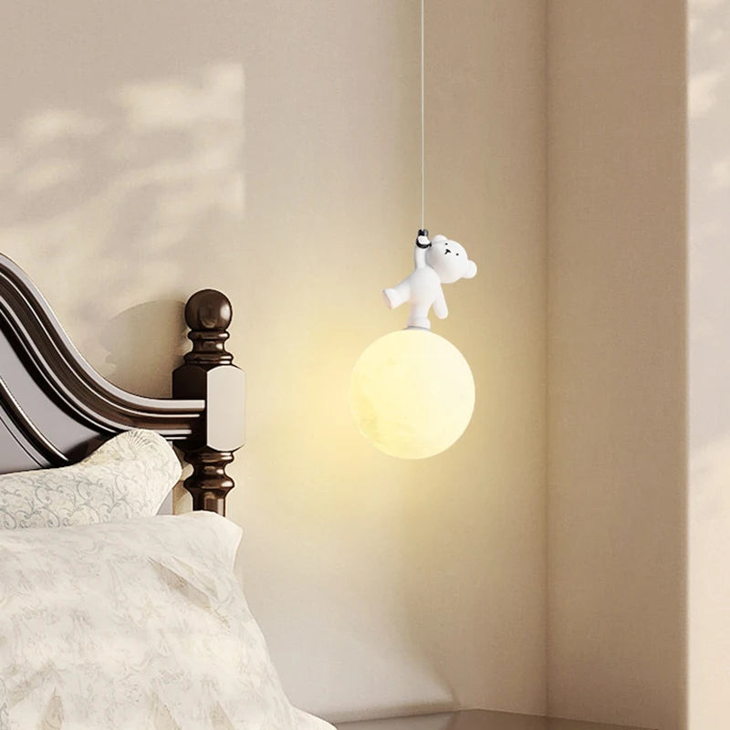 lampe en résine design ours pour chambre d'enfant décorative - vue 4 sur 7