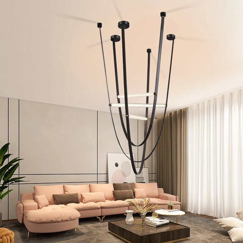 suspension tube de verre led créative minimaliste postmoderne