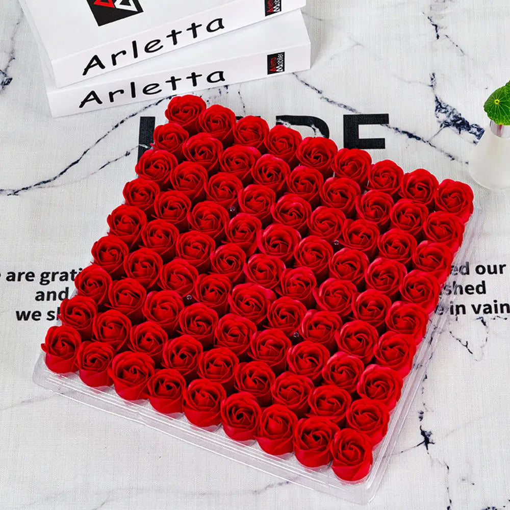 lot de 81 roses artificielles en savon pour décorations et cadeaux - vue 8 sur 18