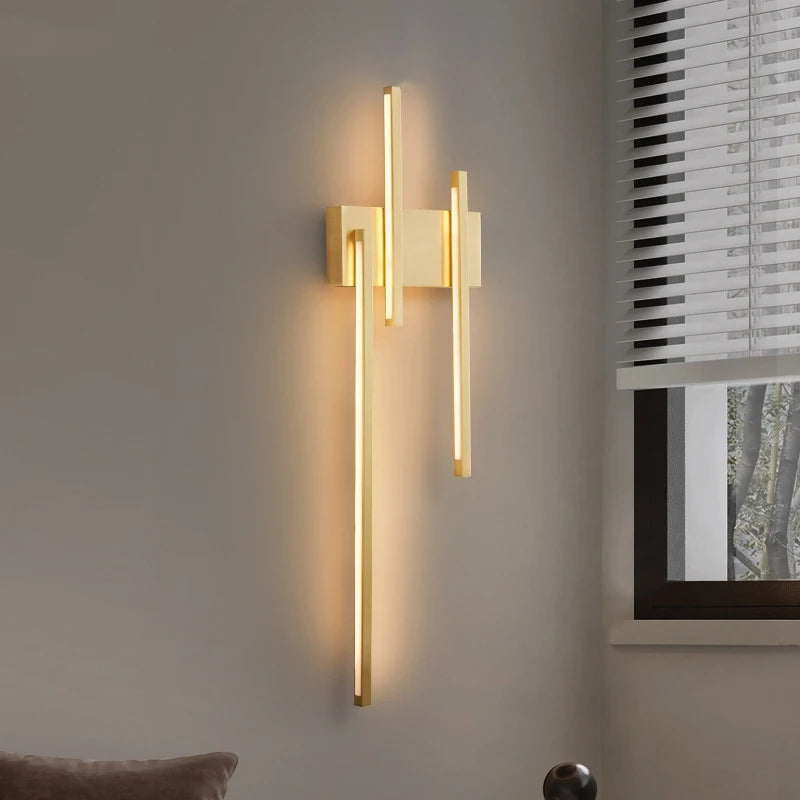 applique murale led minimaliste en laiton et cuivre - vue 6 sur 10