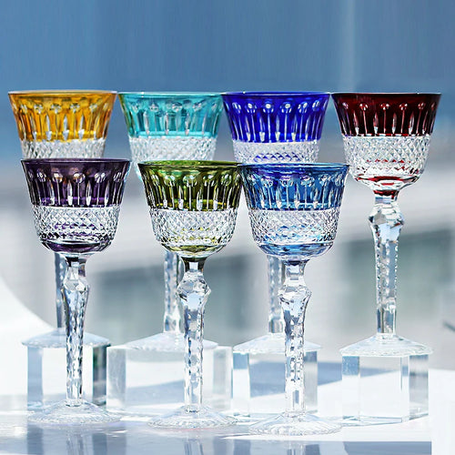 Verres à vin antique gravé main pied taillé
