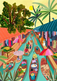 Colourful abstract landscape posters and prints for home decor