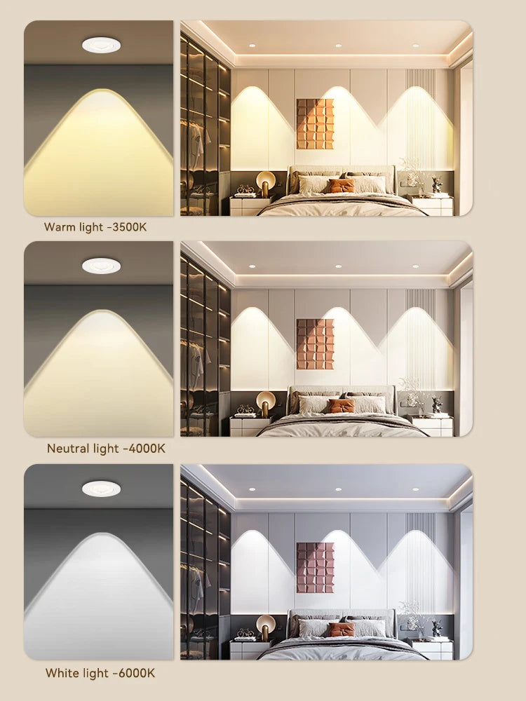 plafonnier led dimmable spots encastrés angle réglable pour intérieur - vue 5 sur 10