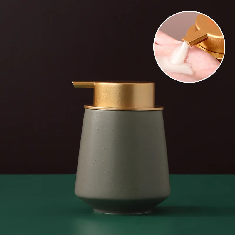 distributeur de savon portable en céramique 400 ml pour soins personnels - vue 9 sur 30