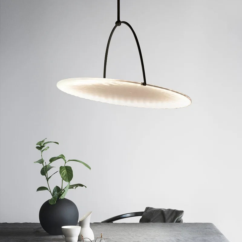 suspension ronde en tissu pour intérieur contemporain et chaleureux - vue 5 sur 8