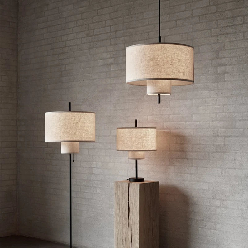 Nordique calme vent créatif suspension Simple Style moderne salon chambre Restaurant hôtel lin tissu Art suspension