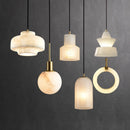 Small Spanish natural marble modern minimalist LED pendant light for dining room and restaurant