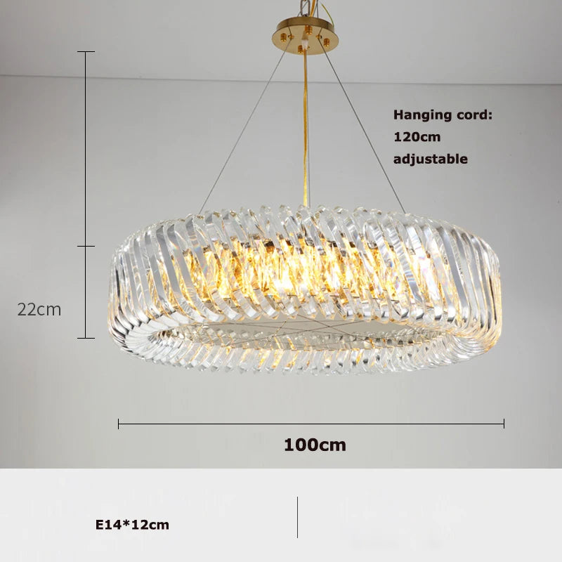 lustre à led en verre cristal art déco intensité variable nouvelle tendance - vue 15 sur 17
