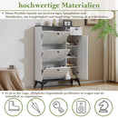 Shoe cabinet with 3 flaps, 1 drawer and 1 door, shoe rack shoe tipper narrow, shoe cabinet White