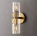 applique murale led moderne en cristal clair nickel laiton