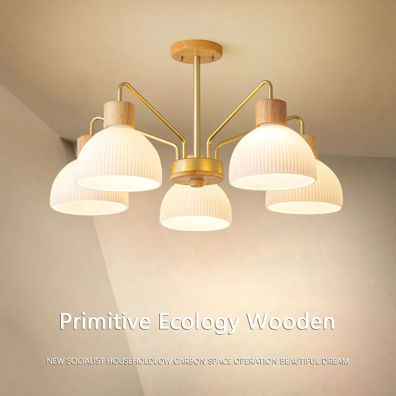 lustre en bois moderne pour décoration intérieure élégante et contemporaine - vue 4 sur 11
