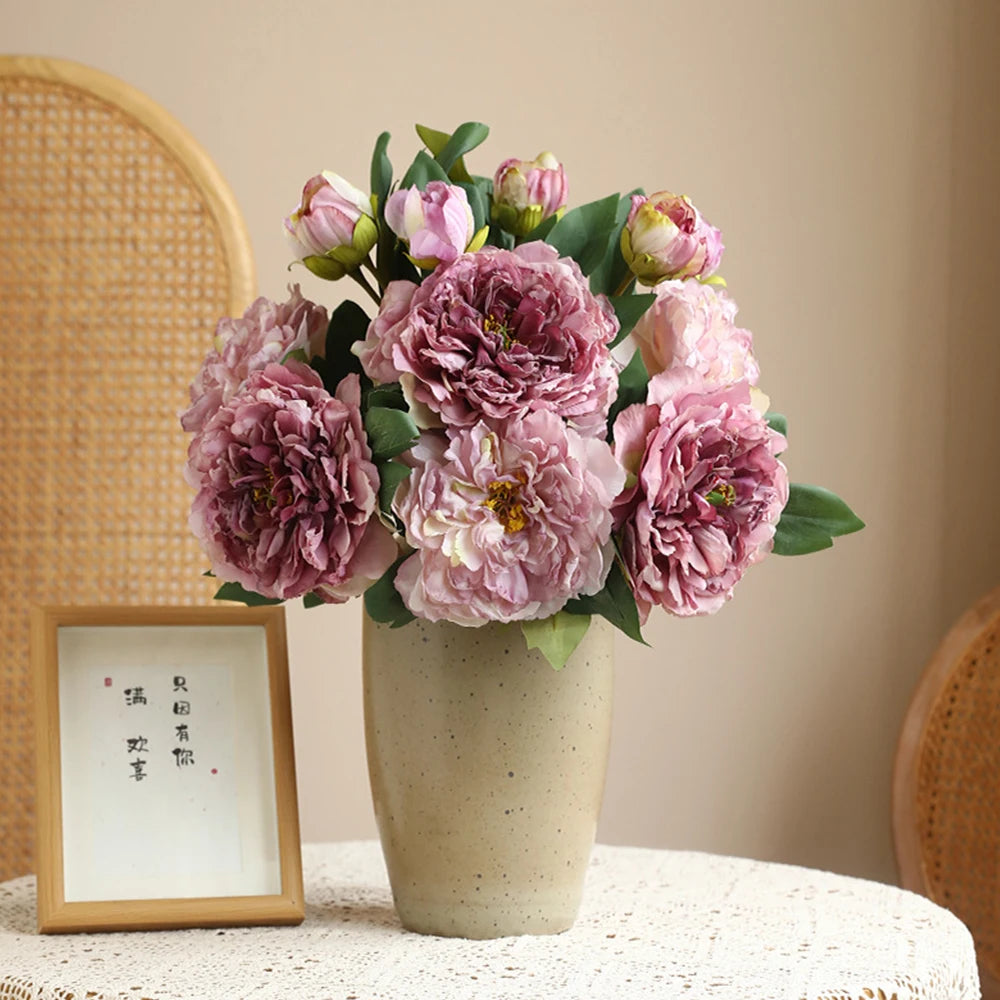 grandes fleurs artificielles de pivoine pour décoration élégante - vue 2 sur 12