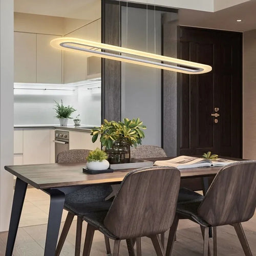 Modern minimalist adjustable LED chandelier decorative lighting - vue 6 sur 10