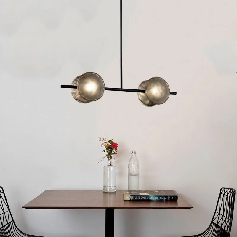 suspension moderne en verre et métal réglable en hauteur