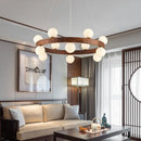 lustre nordique en bois rond créatif japonais