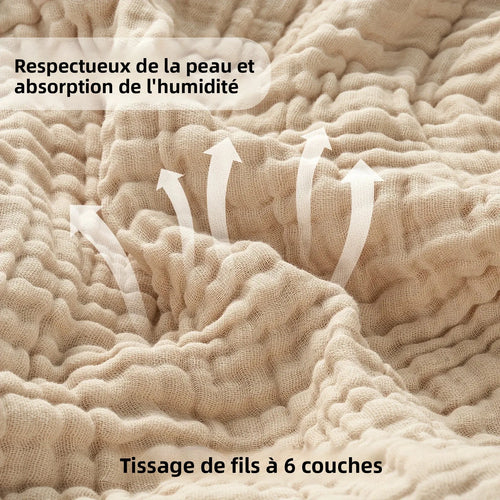 plaid coton mousseline léger boheme respirant canapé lit
