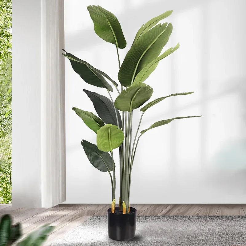 grand bananier artificiel en pot pour décoration intérieure et extérieure - vue 4 sur 7