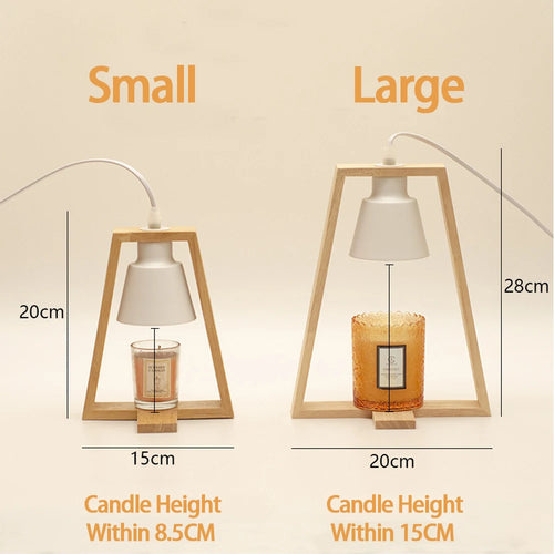 Lampe chauffe-bougie bois nordique 110/230V éclairage intérieur - vue 6 sur 6