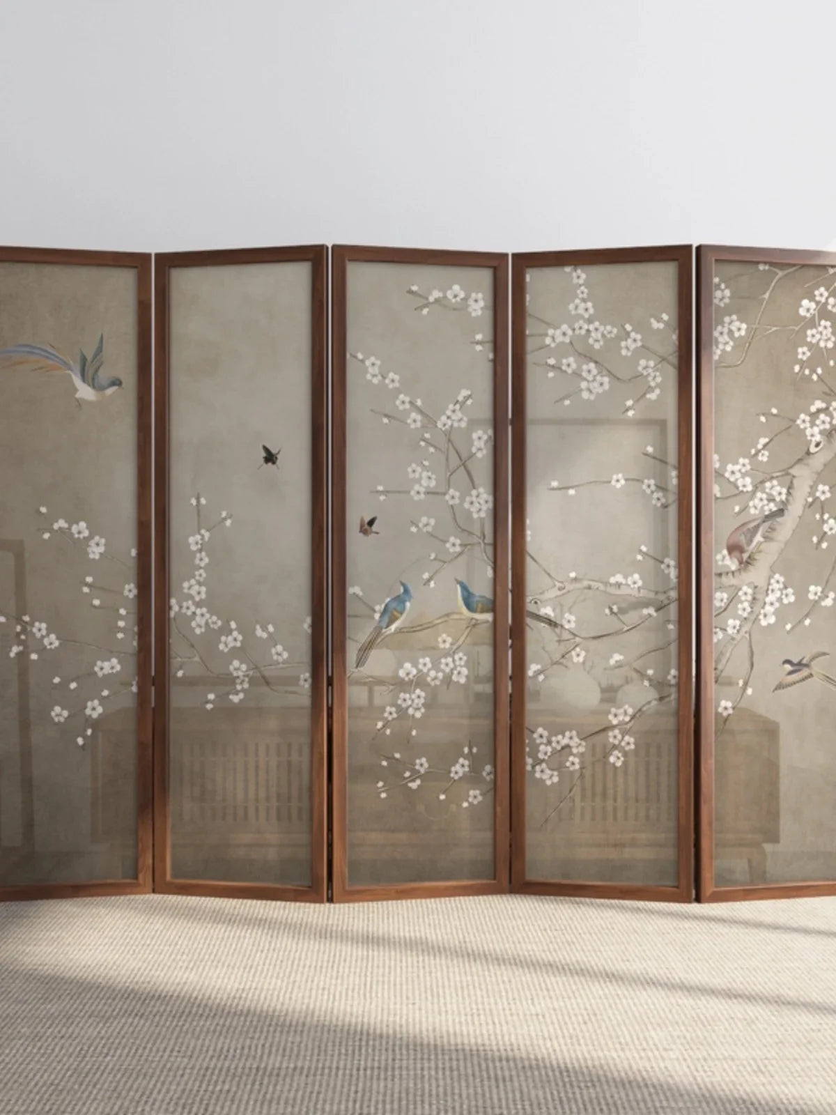 Chinese style solid wood partition screen, living room, entrance, foyer, hotel, classical bedroom, shelter, household folding - vue 3 sur 6
