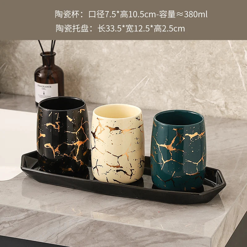 tasse en céramique marbrée haut de gamme pour couples décorative - vue 9 sur 26
