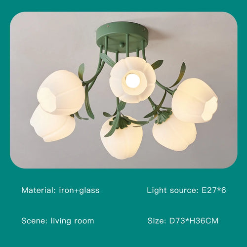 lustre nordique créatif à fleurs pour décoration intérieure - vue 21 sur 24