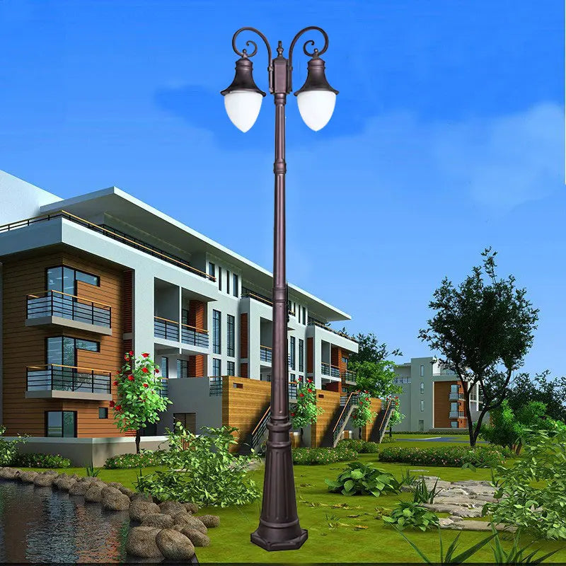 lampadaire extérieur rétro étanche style européen pour jardin - vue 6 sur 7