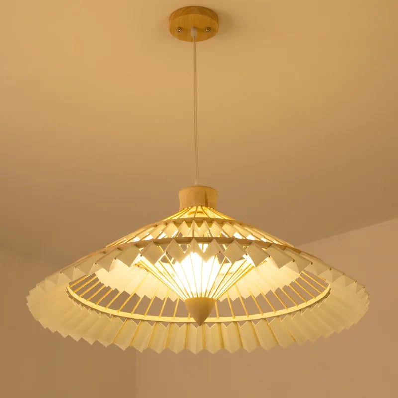 lustre en bambou tissé style chinois créatif pour éclairage décoratif - vue 5 sur 12