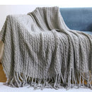 plaid boheme ultra doux a carreaux avec pompons