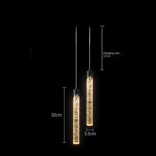 Luminaires suspendus modernes barre de LED en cristal lampes de chevet suspendues salon chambre éclairage intérieur créatif décor à la maison barre - vue 4 sur 8
