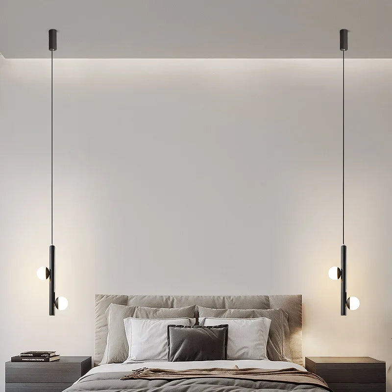 Suspension long ligne moderne minimalisme led luxe - vue 4 sur 8