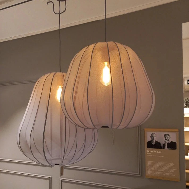 SANDYHA Moderne Nordique Lustre Tissu Lanterne Chambre Suspension Salon Salle À Manger Intérieur Décor À La Maison Chevet Restaurant - vue 4 sur 12
