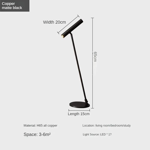 Minimalist copper desk lamp for reading and decoration - vue 9 sur 12