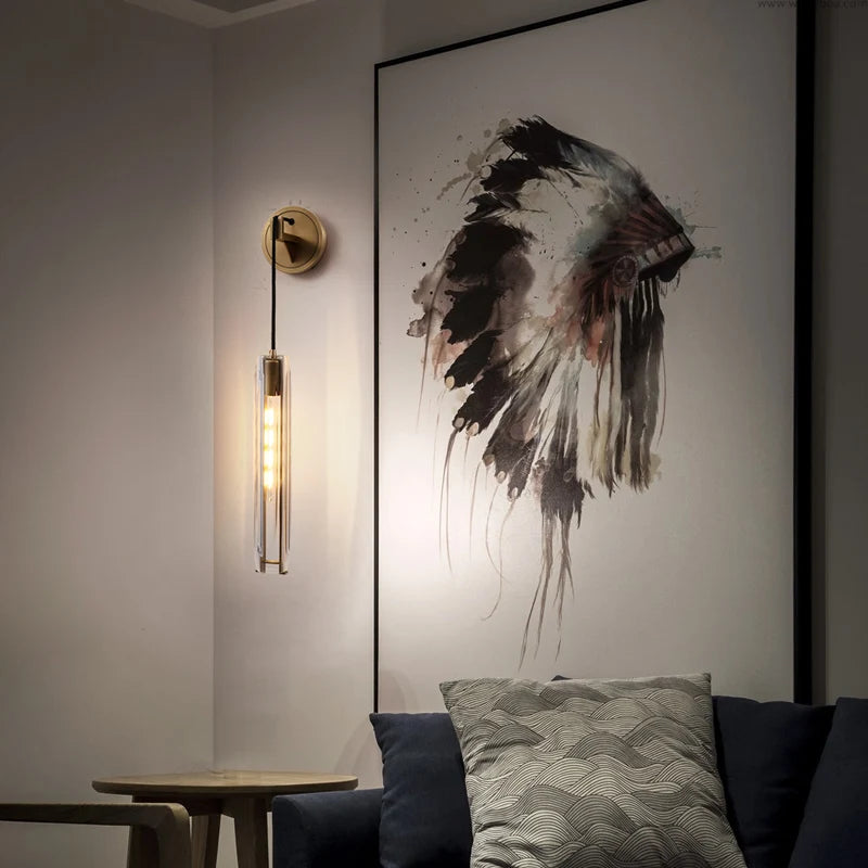 applique murale moderne en cuivre lampe d'ambiance décoration de luxe - vue 5 sur 12