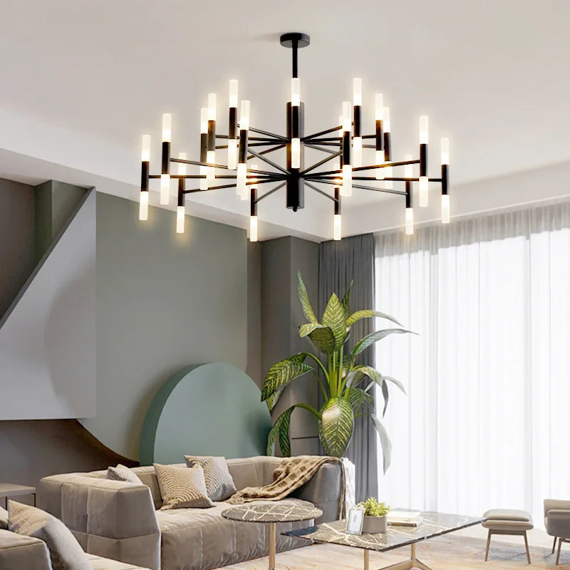 lustre art déco moderne design suspendu pour intérieur lumineux - vue 5 sur 8