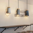 suspension industrielle nordique en béton et bois led