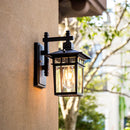 European retro style outdoor wall light, waterproof vintage porch lamp, black
