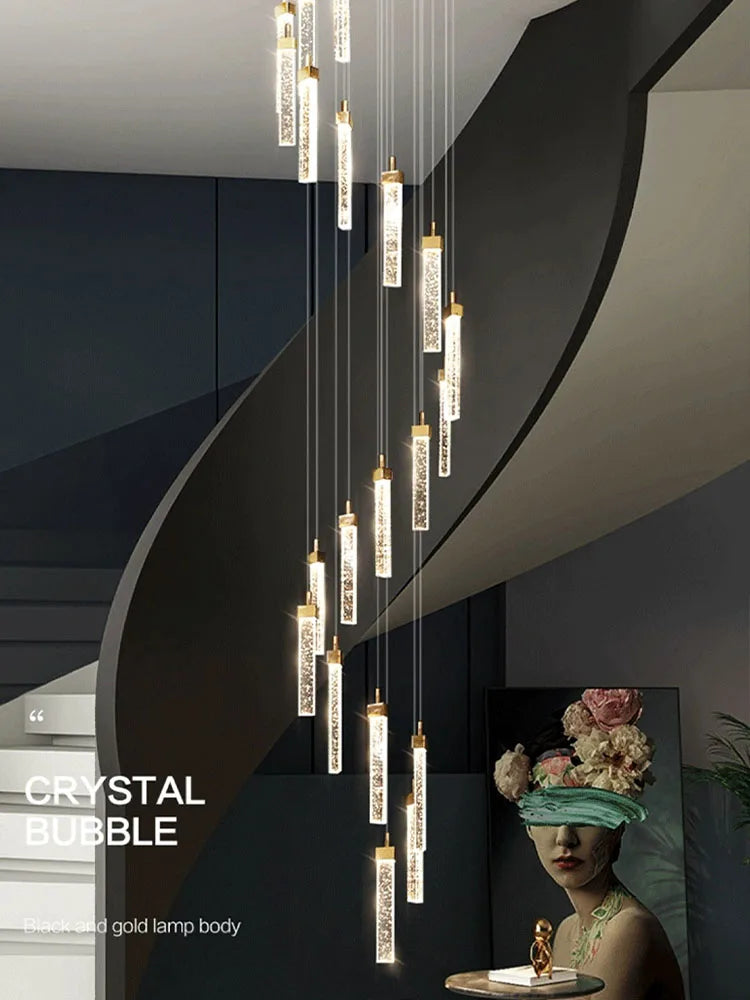 lustre en cristal à led design moderne pour intérieur élégant - vue 5 sur 17