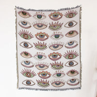 Plaid canapé style pastoral motif paysage tricot