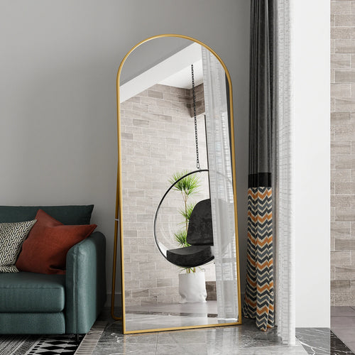 Bow Full Length Mirror 180x80cm, Full Body Wall Mirror With Aluminum Frame,Full Body Mirror for Bedroom Living Room - vue 3 sur 7
