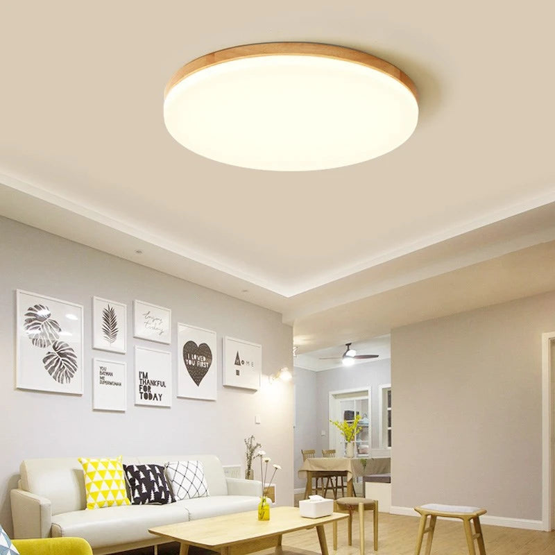 plafonnier led moderne en bois massif idéal pour décorer - vue 4 sur 7