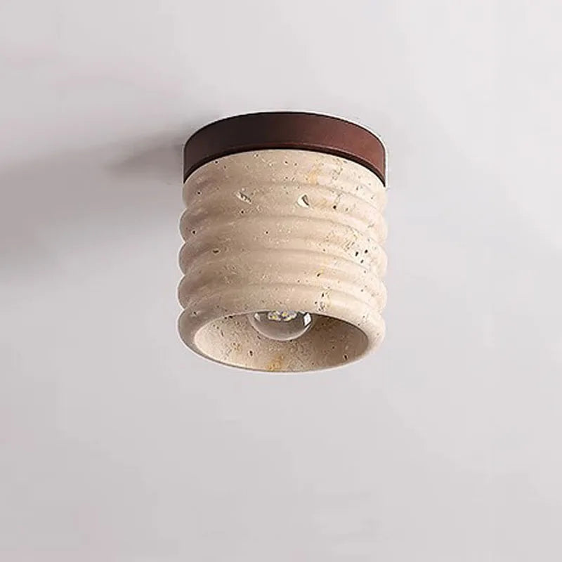plafonnier en travertin wabi sabi pour hôtel restaurant - vue 6 sur 7