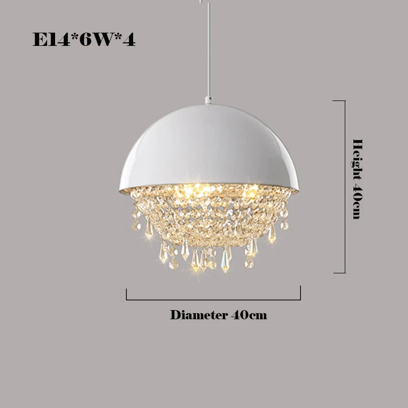 suspension créative en cristal hémisphère pour intérieur - vue 9 sur 18