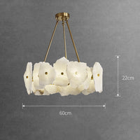 lustre créatif en tranche de marbre avec suspension led